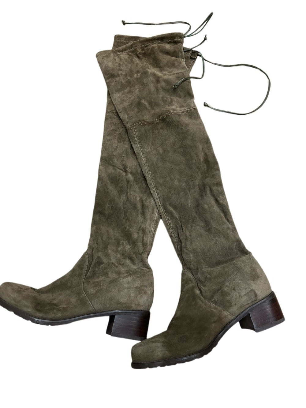 🚩steal Stuart Weitzman Over-the-Knee Suede Boots in Olive